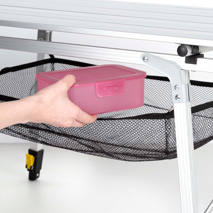 AKTIVE Klapptisch, 90 x 51 x 45/70 cm, Teleskopbeine, rutschfeste Stopper, Tischplatte und Struktur