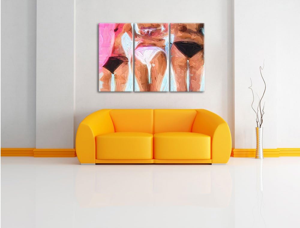 Pixxprint Sexy Girls im Bikini als Leinwandbild/Grösse: 3 Teilig (120x80) cm/Wandbild/Kunstdruck/fer