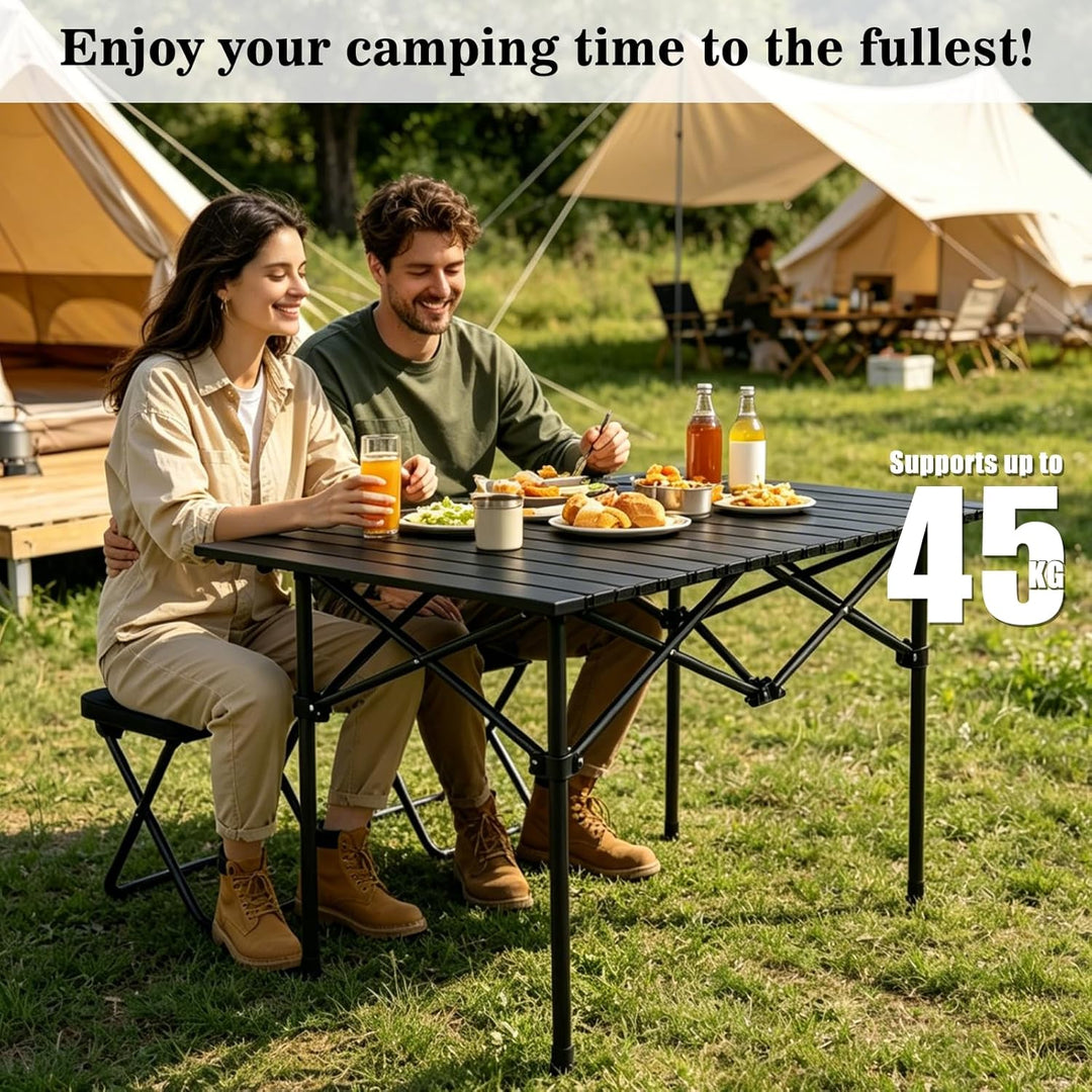 Campingtisch Klapptisch, Campingtisch Faltbar mit 2 Klappstühle | Campingtisch Klappbar mit Tragetas