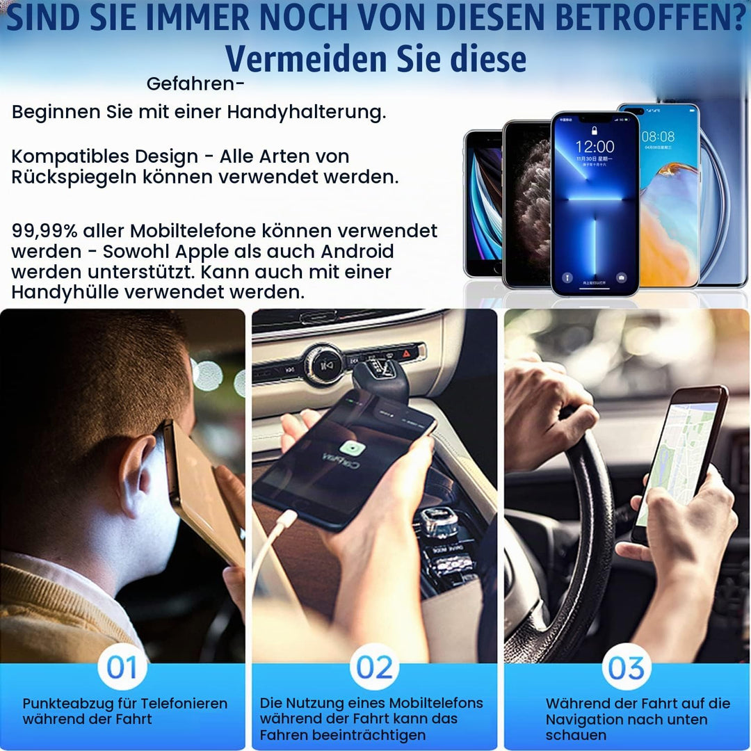 Handyhalterung Auto, Universelle Fahrzeug Handyhalterung, 360° Drehung Universal KFZ Handy Halterung