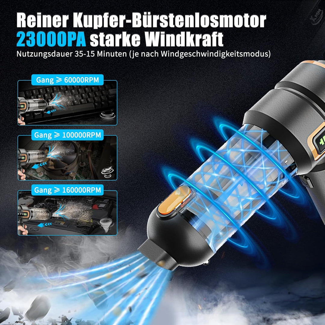 Handstaubsauger Akku Kabellos - 23000pa Auto Staubsauger Stark,Mini Staubsauger Für Auto,Pc,Haus,KüC