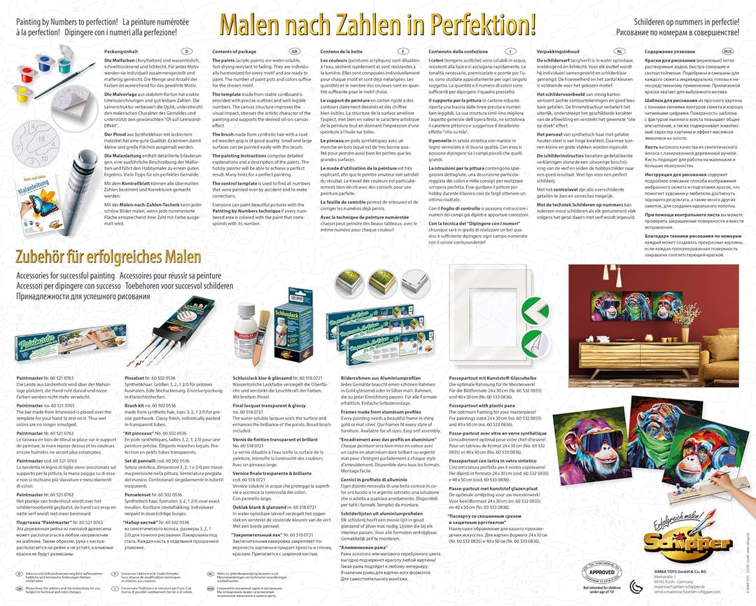 Schipper 609470859 Malen nach Zahlen, Die Drei Affen - Bilder malen für Erwachsene, inklusive Pinsel