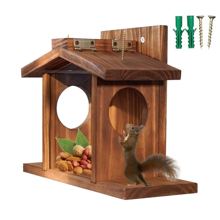 Eichhörnchen-Futterspender Futterhaus für Nagetiere und Vögel | Eichhörnchen Futterbox for Garden, Y