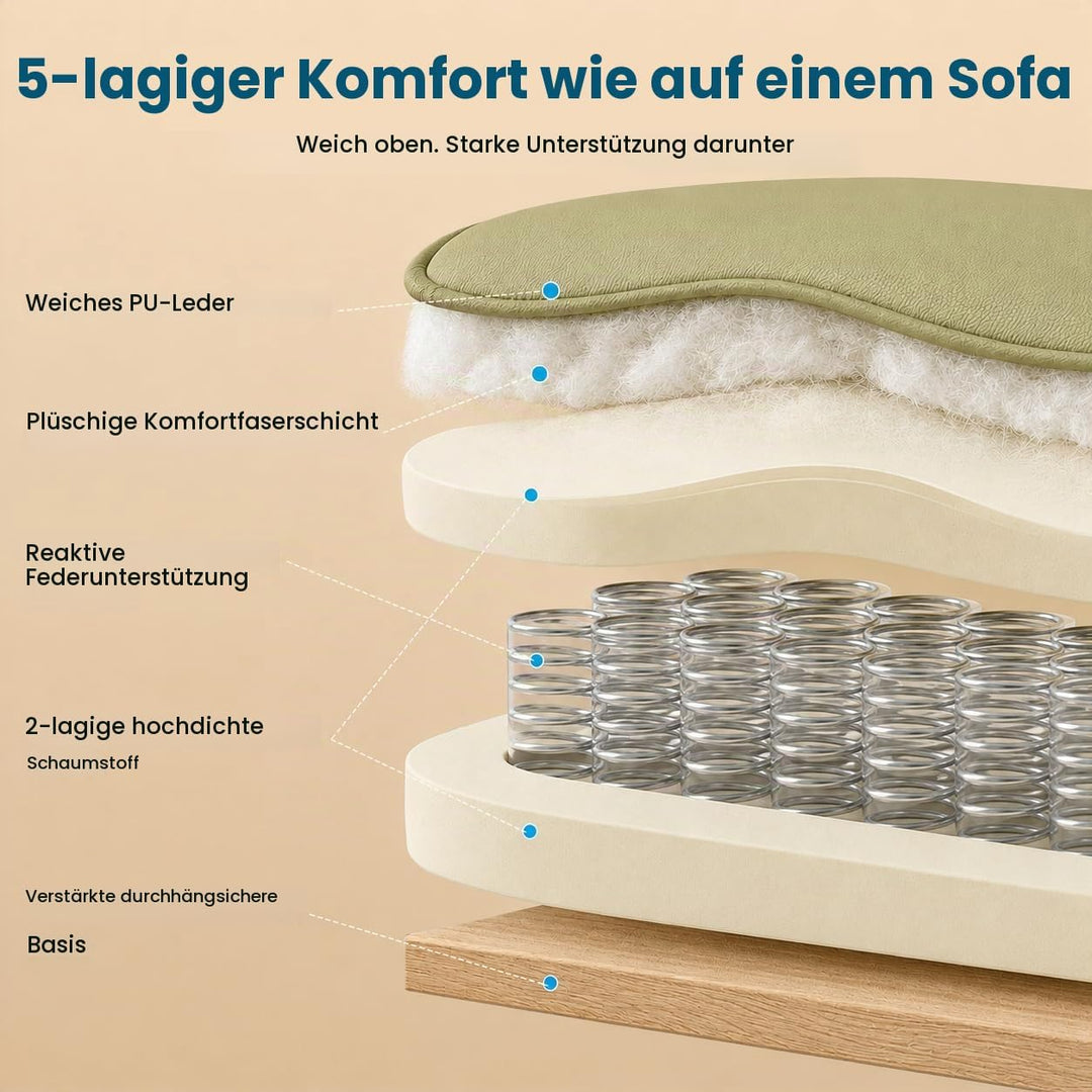 Efomao Bürostuhl, Executivesessel PU-Leder mit Integrierter Lendenwirbelstütze, Ergonomischer Chefse