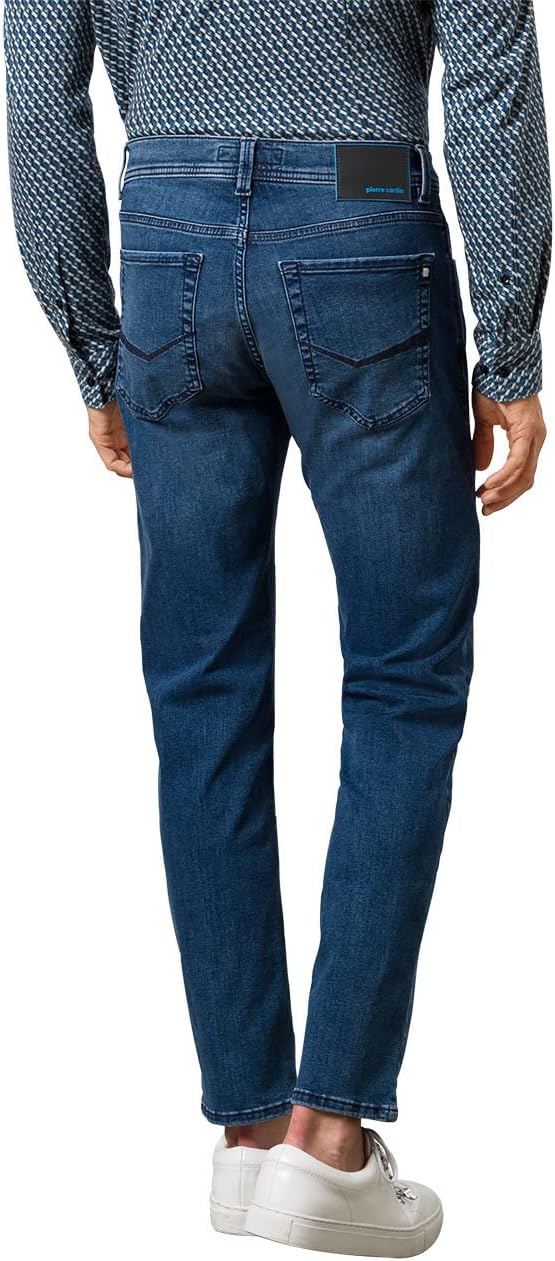 Pierre Cardin Herren Lyon Tapered Jeans 33W / 34L Mid Blue Used, 33W / 34L Mid Blue Used