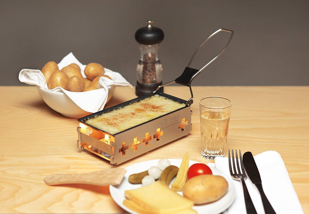 Kisag Candlelight Mini Raclette faltbares Teelicht-Raclette für 2 Personen mit Schaber und