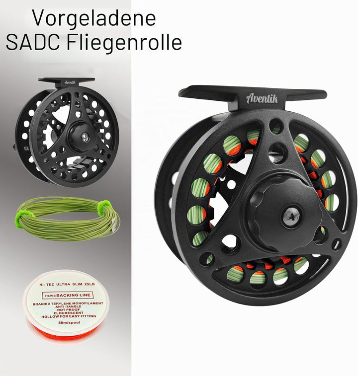 Aventik Extreme Fliegenfischer-Komplettset, Starter-Set mit Fliegenrute und Rolle für Schnurklassen