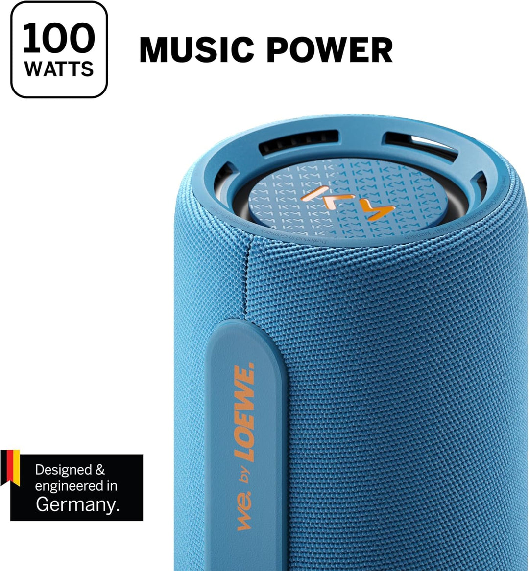 Loewe We. Hear pro Denim, Bluetooth Lautsprecher, Kooperation mit Kylian Mbappé, 100 W, Wasserresist