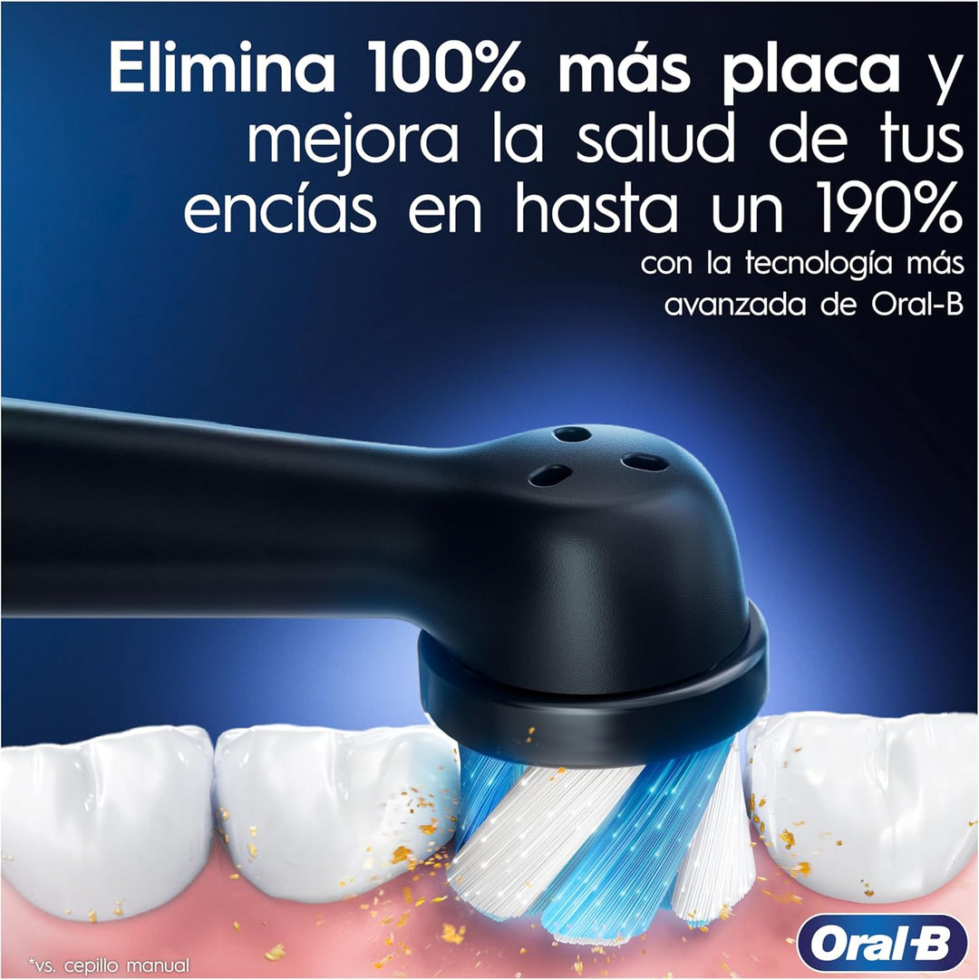Oral-B iO 7N Elektrische Zahnbürste, Schwarz, Bluetooth, 2 Aufsteckbürsten, 1 Reiseetui