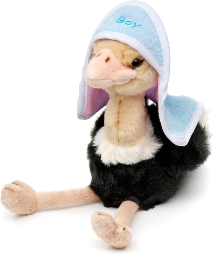 Uni-Toys - Strauss mit wendbarer Haube - Boy/Girl - Baby-Shower-Party Geschenk - 28 cm (Höhe) - Plüs