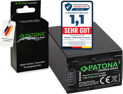 PATONA Premium Akku NP-FV100 Kompatibel mit Sony FDR-AX40 FDR-AX45 FDR-CX680 NEX-VG30, 3090mAh