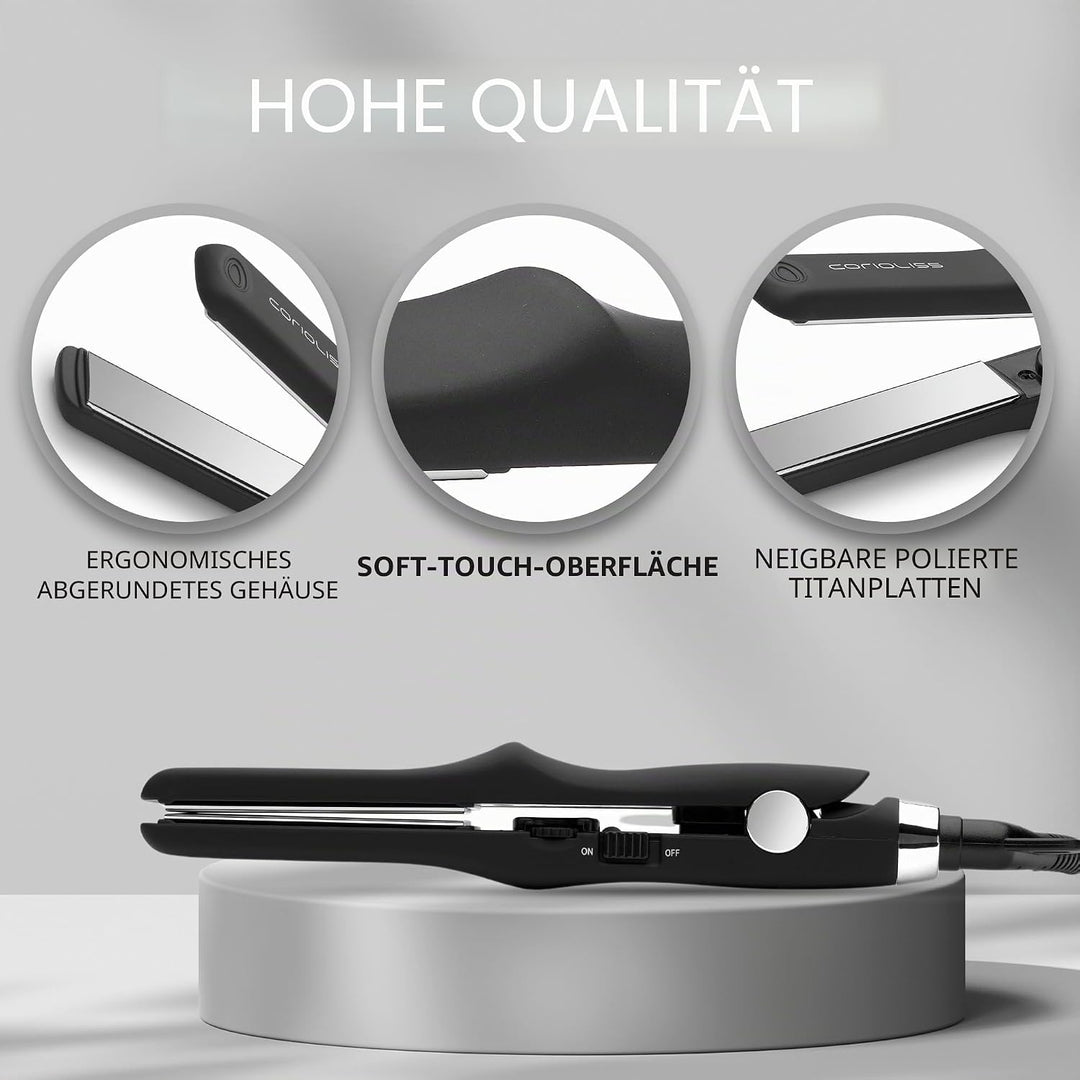 CORIOLISS C-TRIP | Haarglätter für Frauen | Titanium Glätteisen für feines Haar | Professionelles Gl