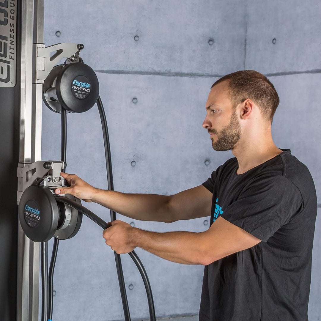 aerobis® revvll PRO | Endlos Seil Trainer | Variabler Widerstand, platzsparend, leicht | Klettertrai