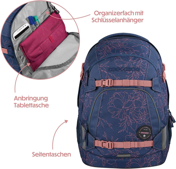 coocazoo Schulrucksack Mate, Sweet Rose, lila-rosa, ergonomischer & anpassbarer Tornister, höhen- &