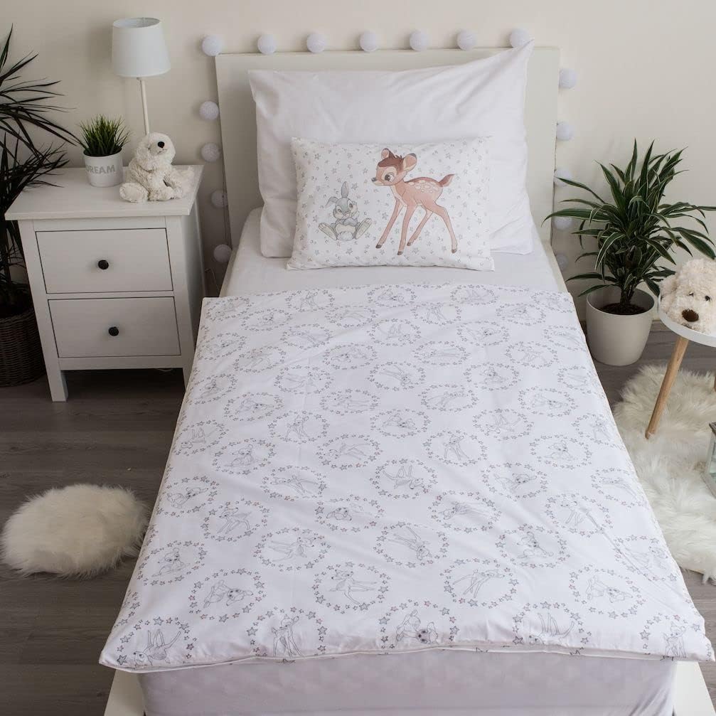 Bettwäsche Baby Bambi Stars, Disney, Bettbezug 2-teilig, 100 x 135 cm + Kissenbezug 40 x 60 cm, 100%