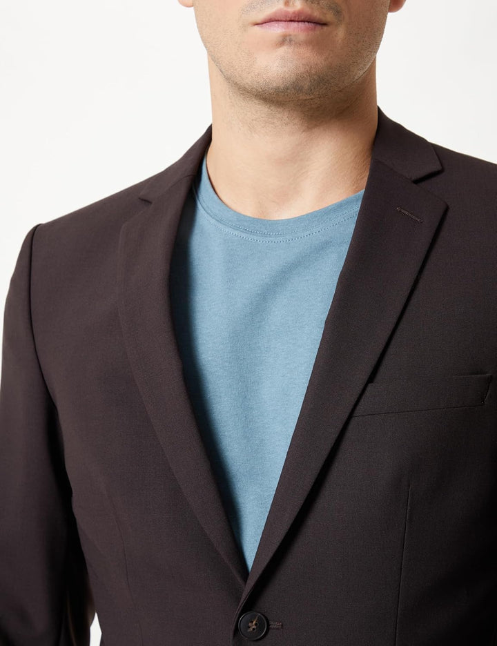 SELECTED HOMME Male Blazer Slim Fit Wollgemisch 46 Brown Stone, 46 Brown Stone