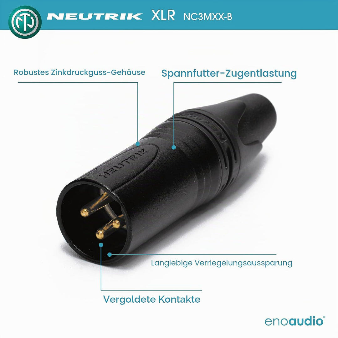 enoaudio Mogami 2534 Quad Professionel Studio Kabel Symmetrische Mikrofon | Neutrik Gold XLR female