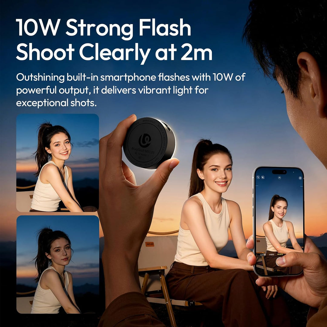 ULANZI MFL01 2-in-1 Magnetischer Handyblitz & Selfie-Licht für iPhone und Android mit Bluetooth-/Tas