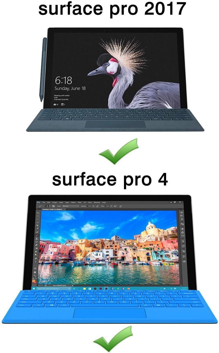 MoKo Hülle für Microsoft Surface Pro 7/ Pro 7+/ Pro 6/5/4/ LTE,Schwarz | All In One Schutzhülle für