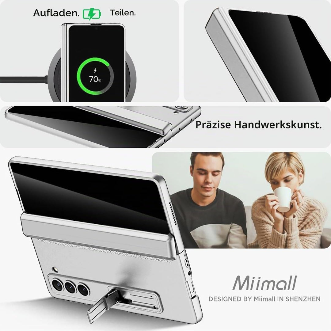Miimall Kompatibel mit Samsung Galaxy Z Fold 5 Hülle mit Displayschutz Anti-Peeping+Magnetischer Sch