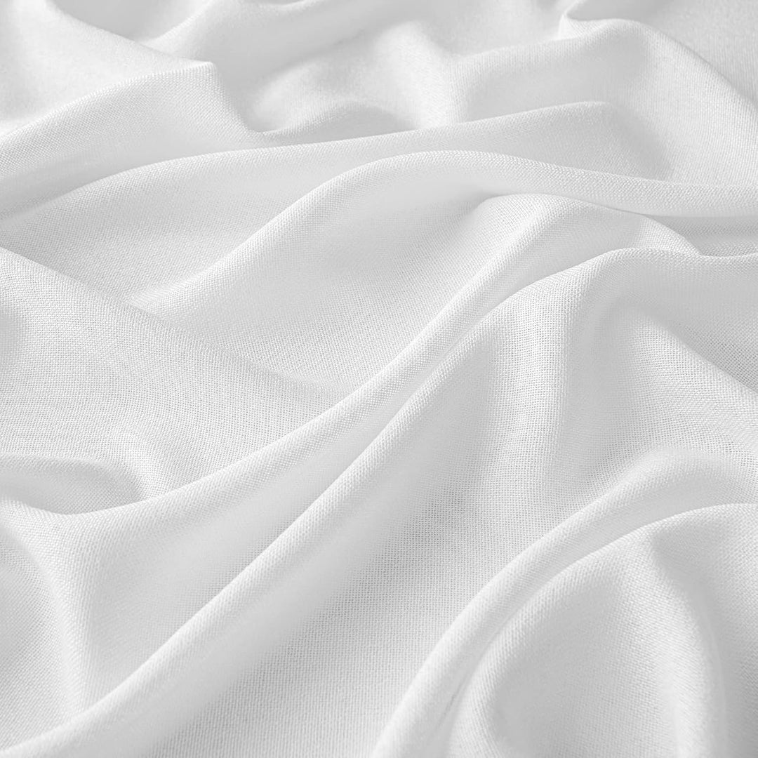 MIULEE Leinen Vorhänge mit Leinen Ringe Effekt Wohnzimmer Modern Semi-transparent Voile Vorhang Natu