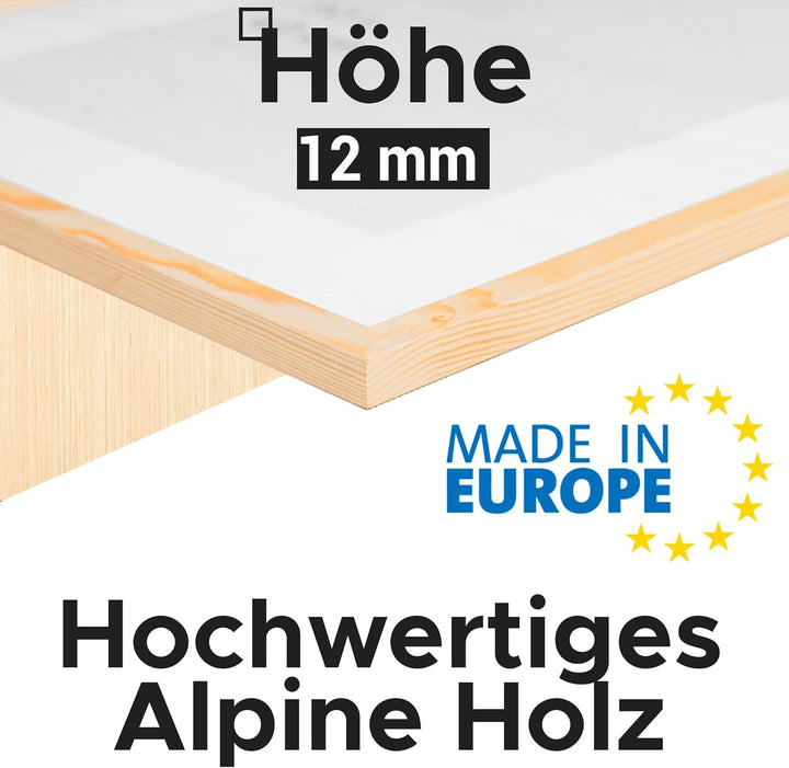 Estancia Eiche Holz Bilderrahmen 30x40 cm mit Bruchsicherem Acrylglas | Moderner Portraitrahmen Holz