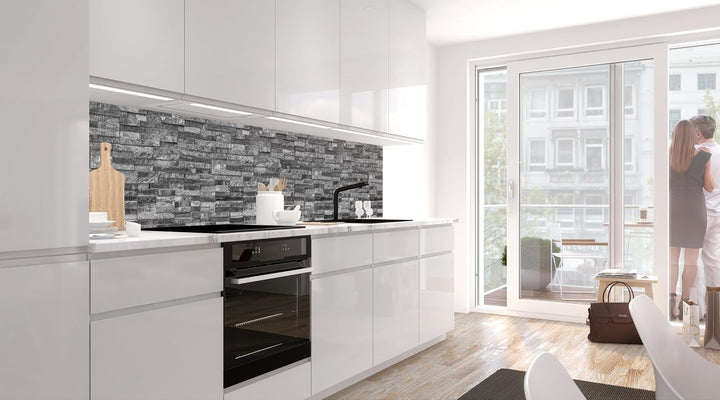 StickerProfis Küchenrückwand selbstklebend Glasoptik - STEINWAND Luxury - 1.8mm, Versteift, alle Unt