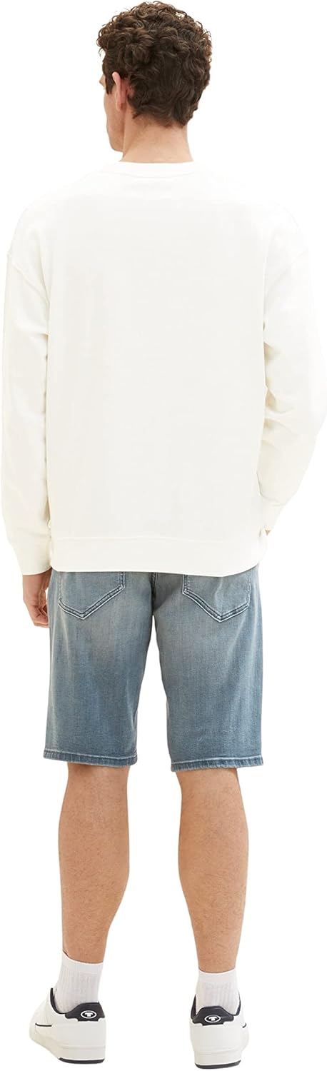 TOM TAILOR Herren Slim Fit Jeans Bermuda Shorts mit Stretch, 10160 - Blue Grey Denim