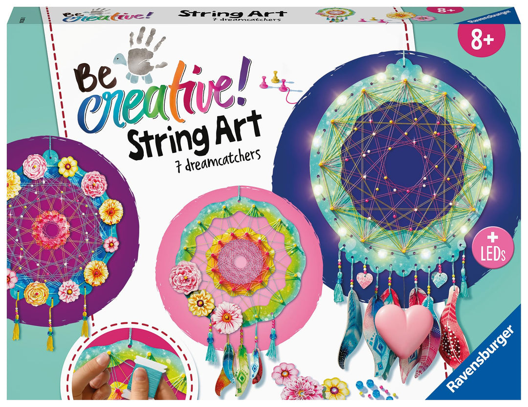Ravensburger 18235 String Art Maxi:Dreamcatcher, String Art Bastelset für Kinder ab 8 Jahren, Kreati