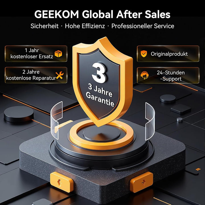 GEEKOM Mini PC A8 Max mit AMD Ryzen 7 8745HS, 2,5Gbps Dualer LAN Port, 3 Jahre Garantie, DDR5 RAM +