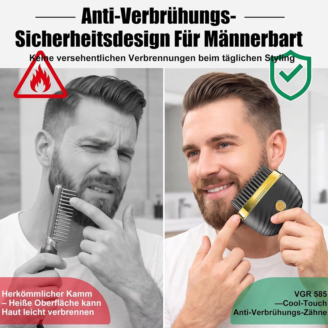 VGR 585 Kabellose Glättungsbürste Mini Mit 2 Temperaturstufen USB-Aufladung | Haarglätter Bürste Mit