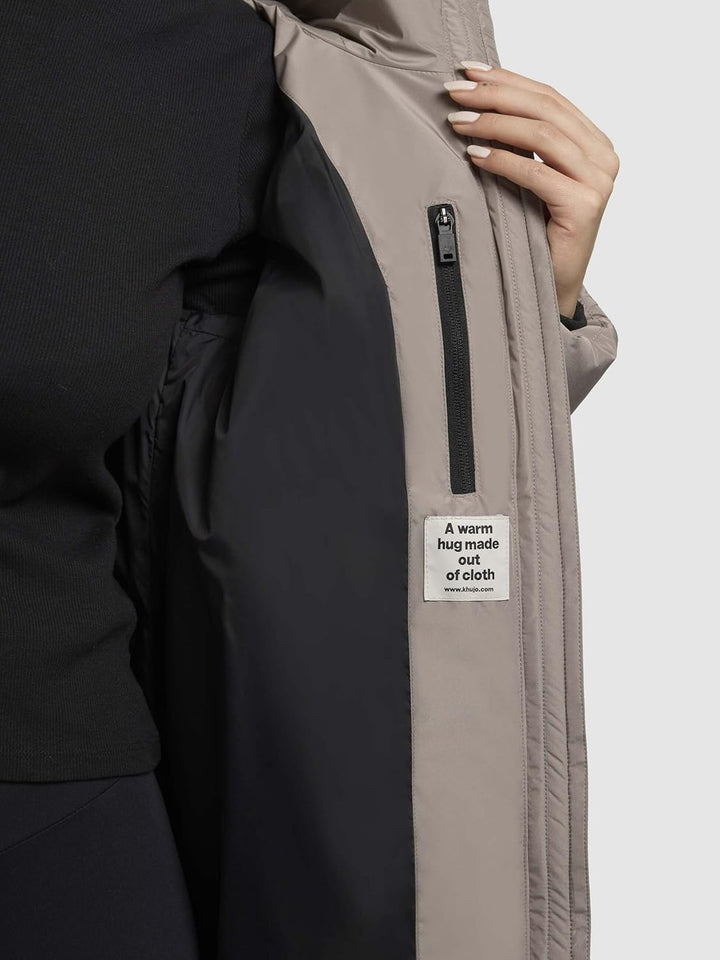 khujo - Damen - Wintermantel - Jilias 5 Steppmantel Winterjacke, XS Greige