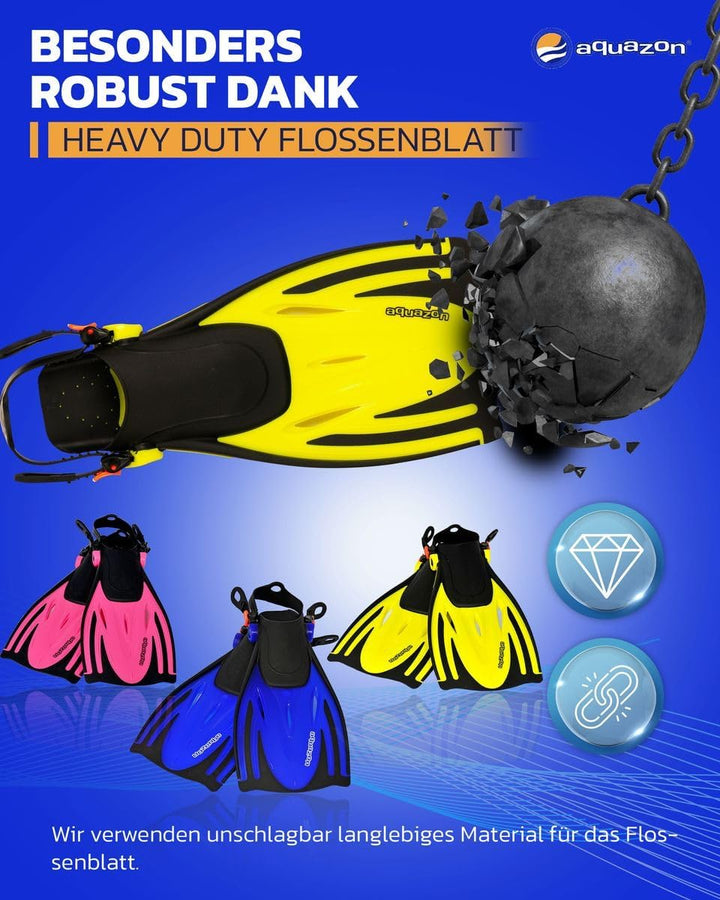 AQUAZON Alicante Verstellbare Flossen, Schnorchelflossen, Taucherflossen, Schwimmflossen für Kinder