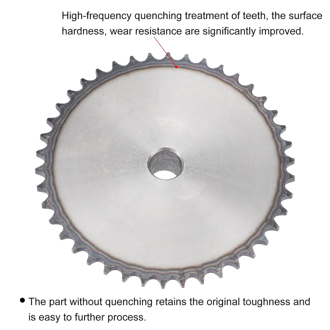 sourcing map 42 Zähne Kettenrad Typ B Einzelstrang 3/8" Teilung 16mm Bohrung A3 Kohlenstoffstahl für