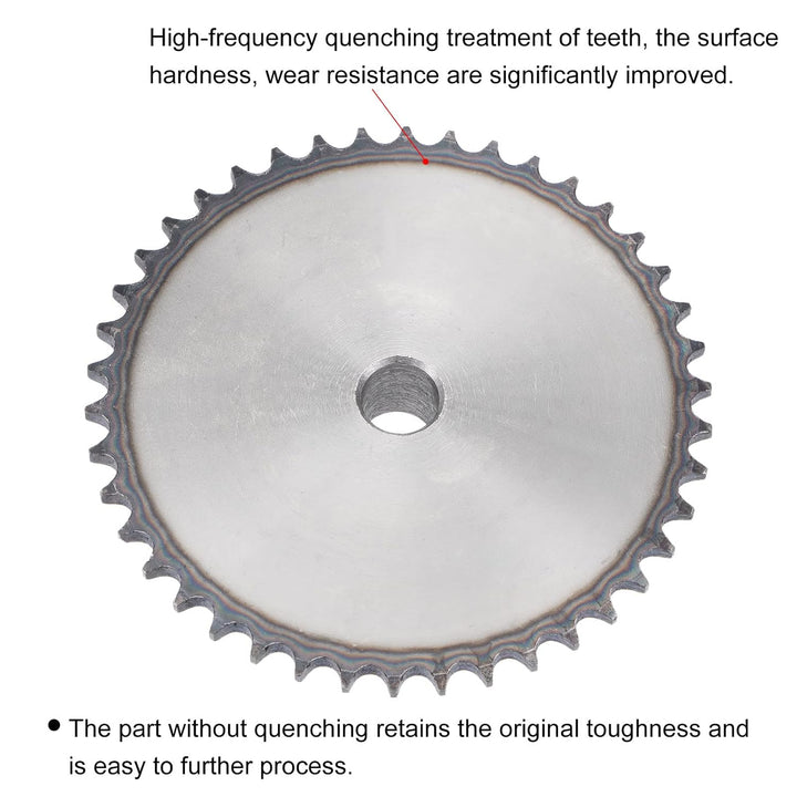 sourcing map 42 Zähne Kettenrad Typ B Einzelstrang 3/8" Teilung 16mm Bohrung A3 Kohlenstoffstahl für