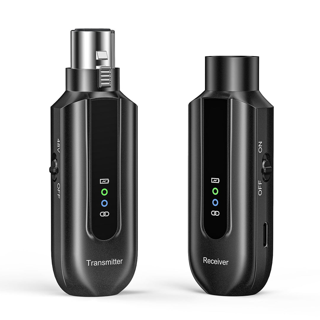 POGOLAB XLR Mikrofon Sender Empfänger, 2.4G Kabelloses Funkmikrofon-Adapter für Dynamisches Mikrofon