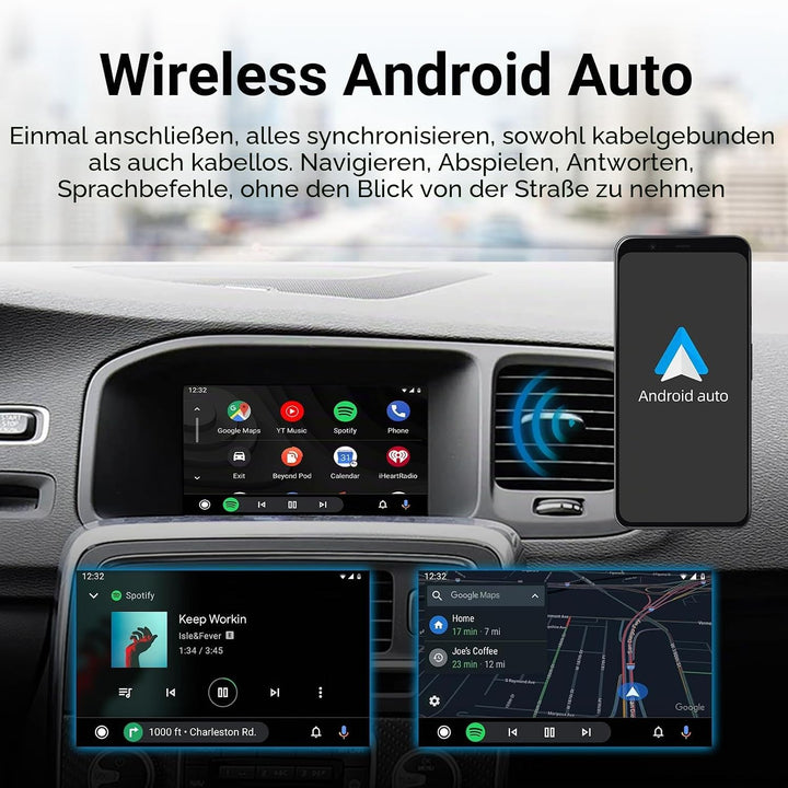 EZoneTronics Wireless CarPlay &amp; Android Auto Retrofit Kit Decoder Box für Volvo V40 V60 S60 XC60 V70