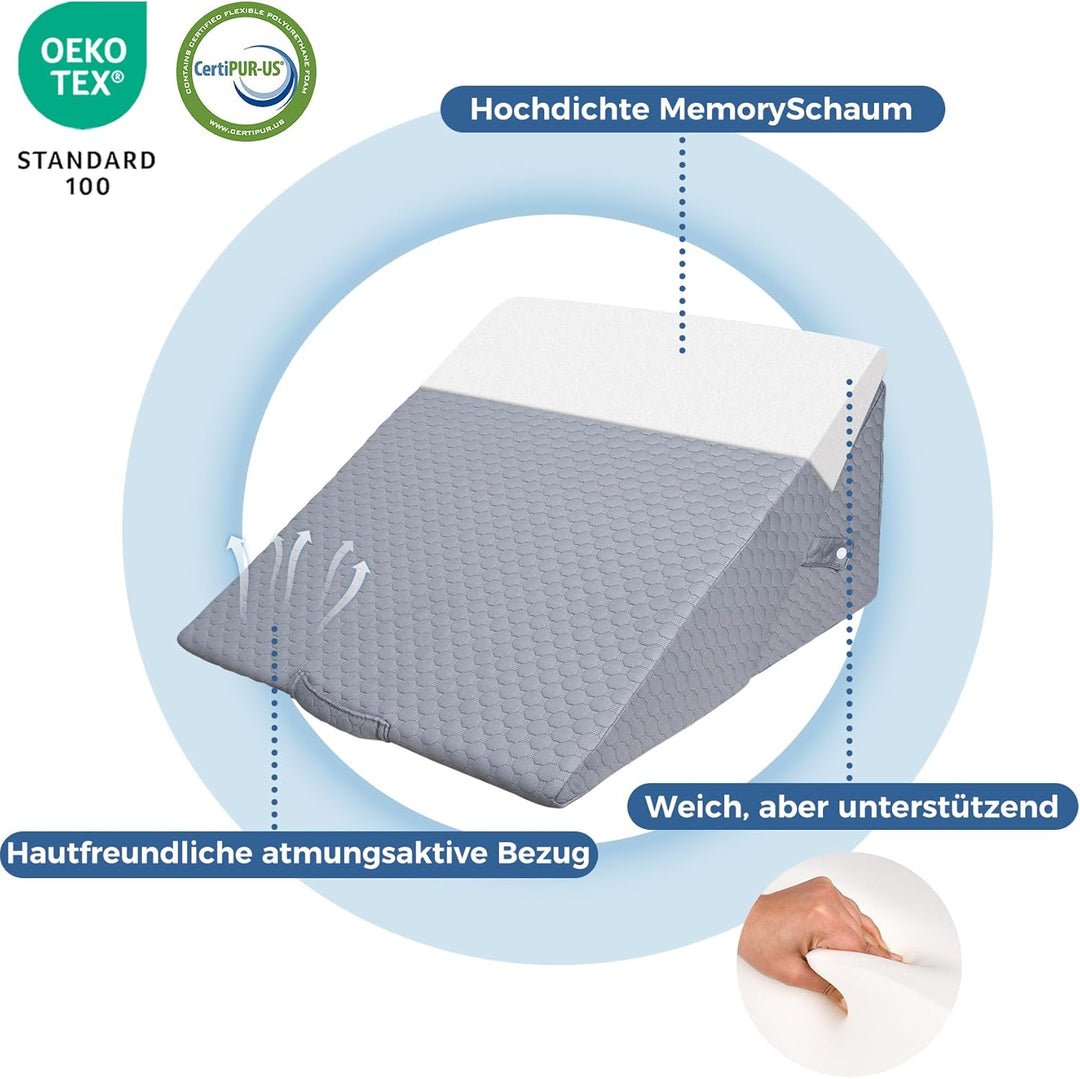 INFANZIA Verstellbares Keilkissen, Hochdichteschaum Lesekissen für Bett und Sofa, Ergonomisches Kopf