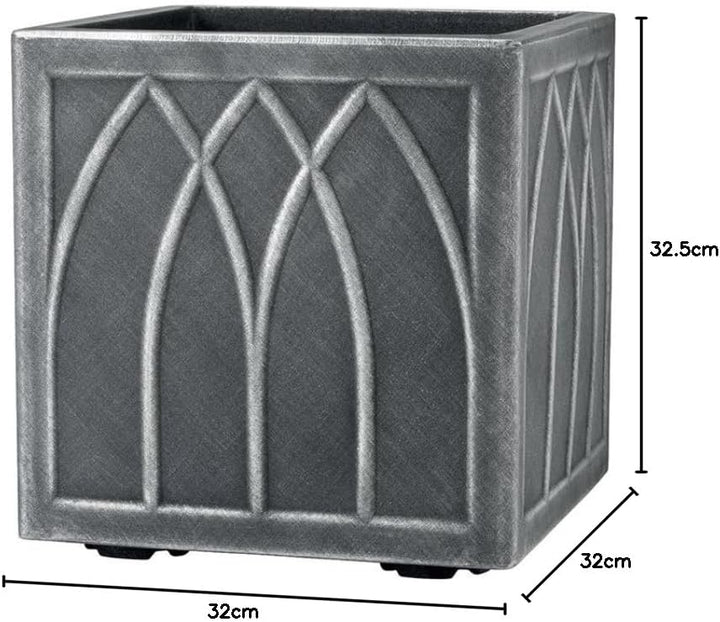 Stewart 5121031 32 cm quadratisch Versailles Pflanzgefäss – Zinn 32x32x32.5 cm, 32x32x32.5 cm