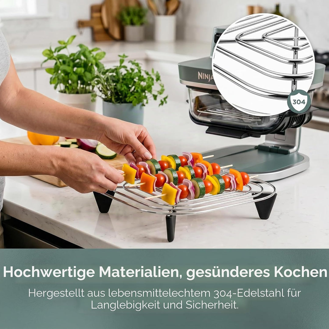 HAIWILL 2 Stück Ersatz Grillrost Edelstahl für Ninja CRISPi PRO XL AS090EU und FN101EU Airfryer Zube