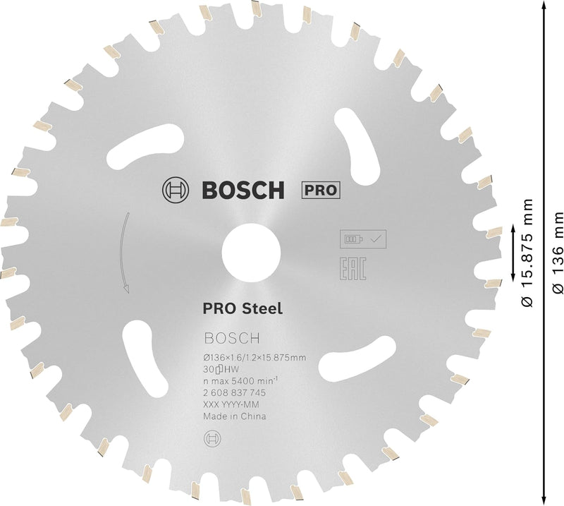 Bosch Accessories Bosch Professional 1x Kreissägeblatt Standard for Steel (Stahl, Sägeblatt Ø 136 x