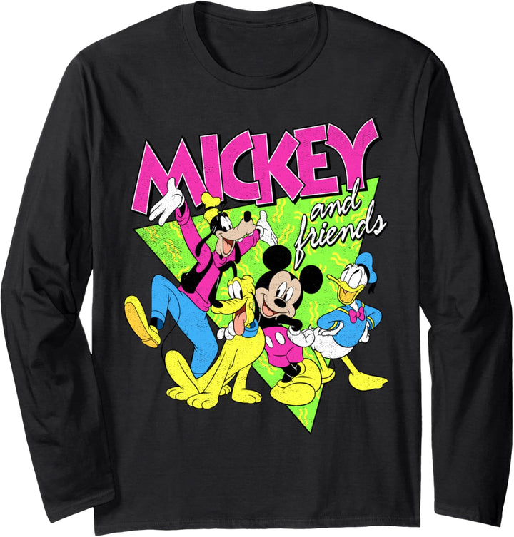 Disney Mickey & Friends Group Shot 80's Theme Langarmshirt