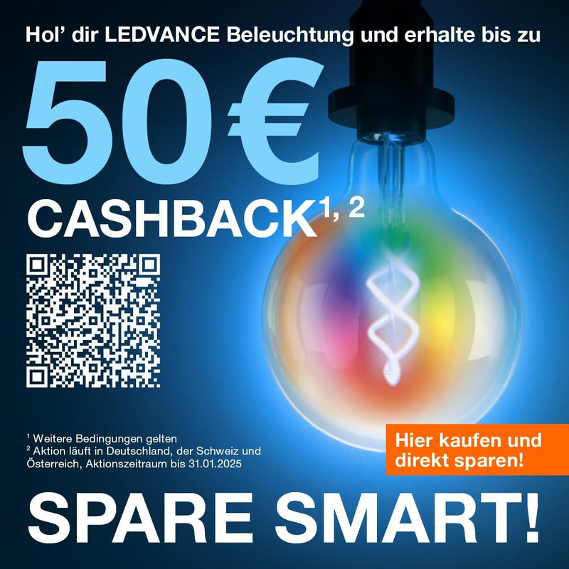 LEDVANCE ORBIS CLEAN SMART+ Wi-Fi 53x53cm, dimmbare LED Deckenleuchte, LED Lampe für Wohnbereich, 42