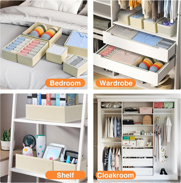 Schubladen Organizer Kleiderschrank Organizer - 15er Set Faltbare Unterwäsche Organizer Aufbewahrung