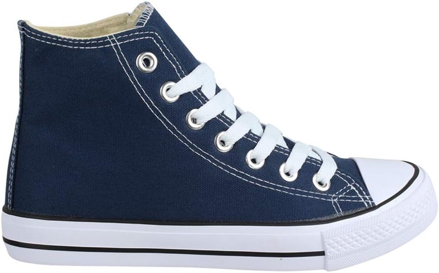 Elara Unisex Sneaker Sportschuhe High Top Turnschuh Chunkyrayan 36 EU Dunkelblau Basic, 36 EU Dunkel