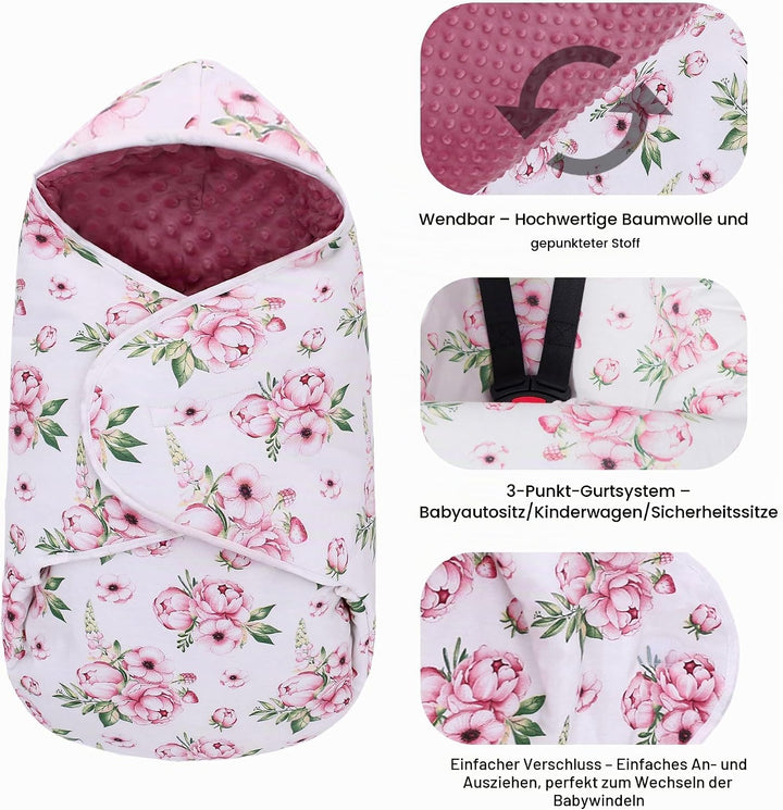 Einschlagdecke Babyschale für Universal Fusssack Babydecke Baumwolle Baby Pucksack für Kinderwagen A