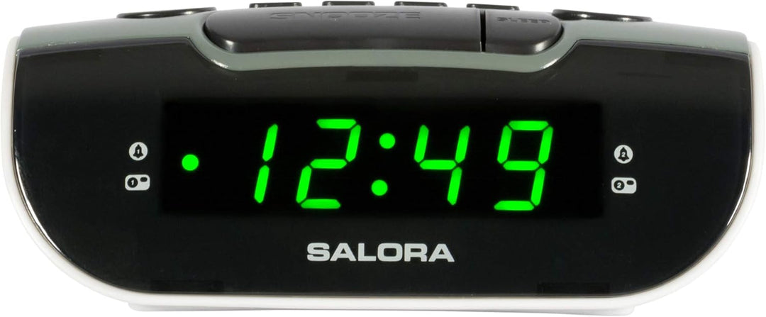 SALORA CR612 Digitaler Wecker– Funkwecker mit Batterie Backup, Doppelalarm, AM/FM PLL Radio, Grosses