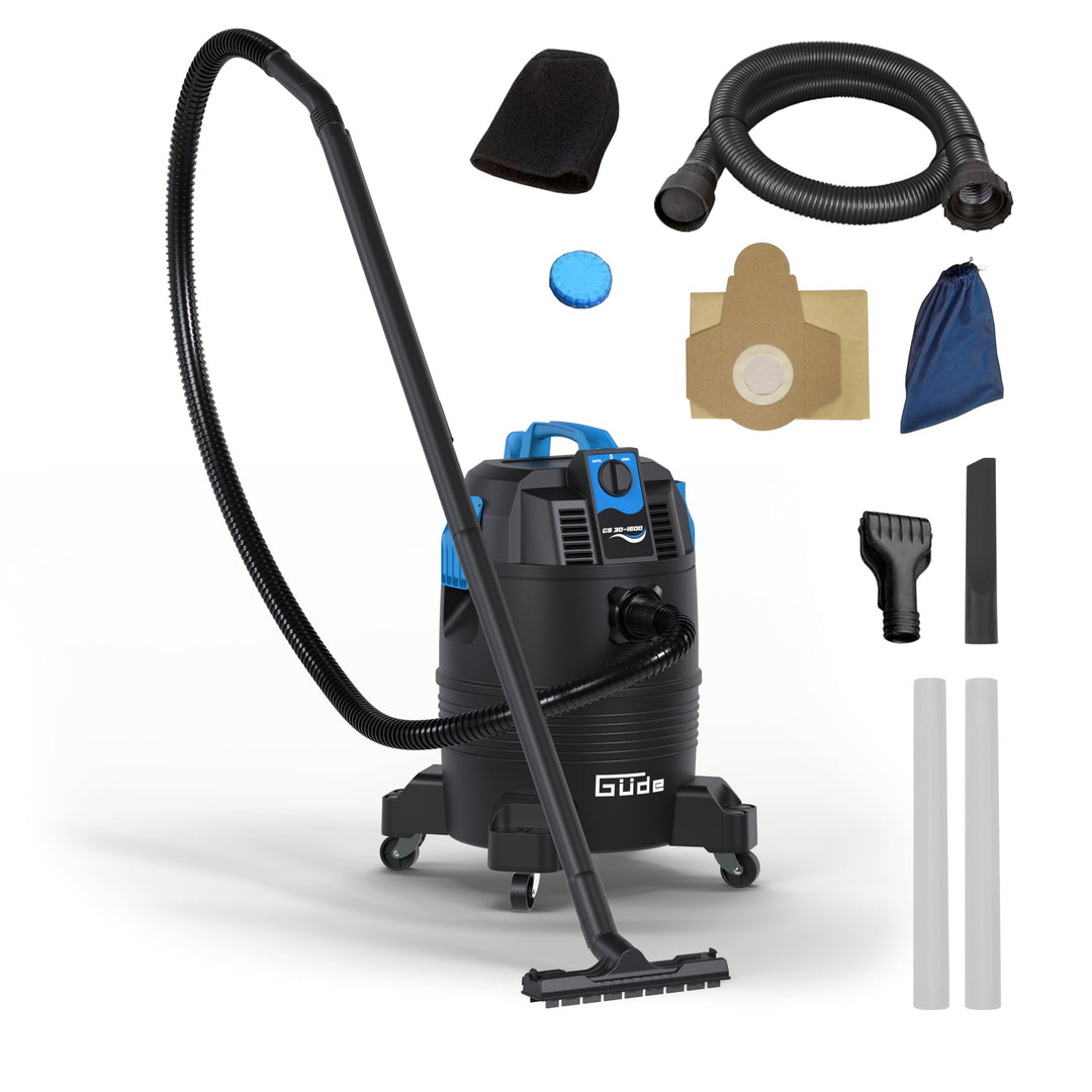 Güde GS 30-1600 3 in 1 Schlammsauger – 230 Volt, 1600 Watt, 180 Millibar Unterdruck, 30 Liter Behält