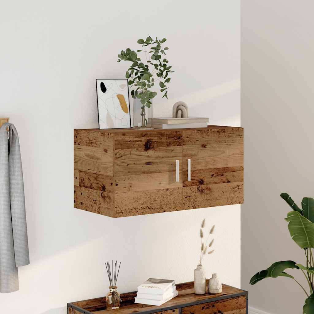 vidaXL Wandschrank Altholz-Optik 80x39x40 cm Holzwerkstoff, TV-Hängeschrank, TV-Hängeschränke, schwe