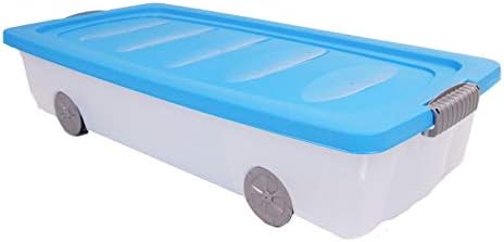 Spetebo Unterbettkommode mit Rollen 40 Liter - Aufbewahrungsbox ca. 80 cm x 40 cm x 17 cm - Unterbet